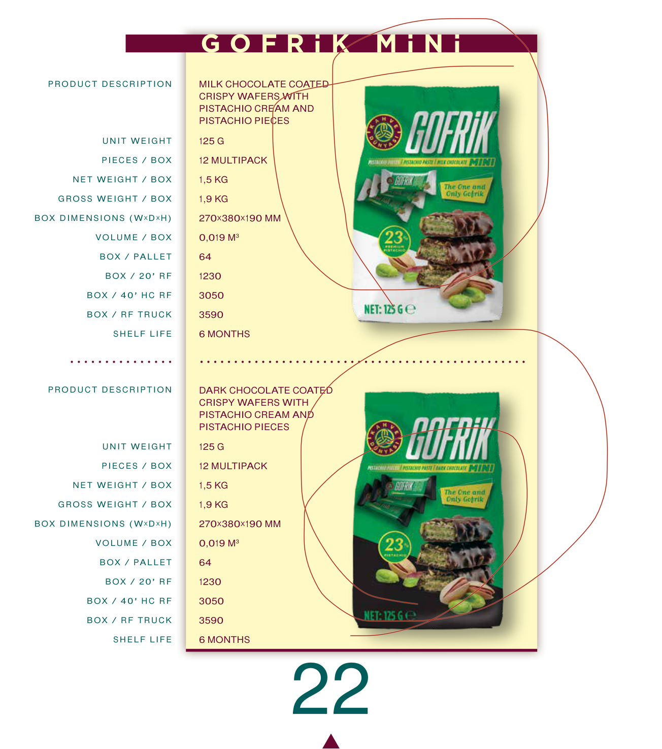 Crispy Wafers with Pistachio Cream 125 G