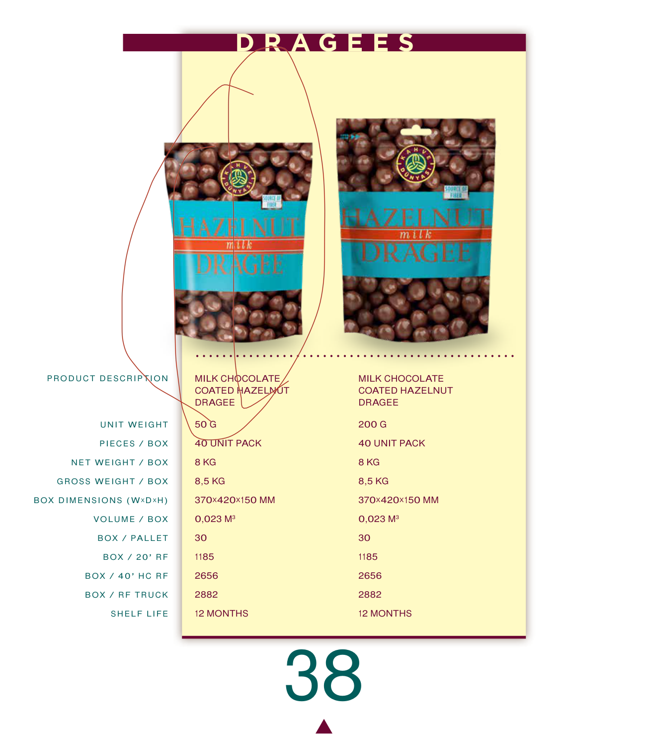 Milk Chocolate Coated Hazelnut Dragee 200 G