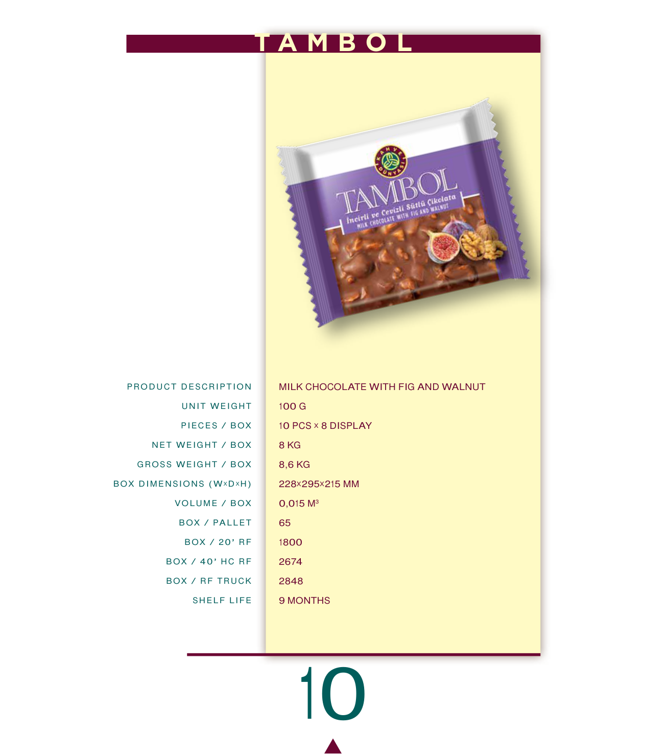 Milk Chocolate with Fig and Walnut 100 G
