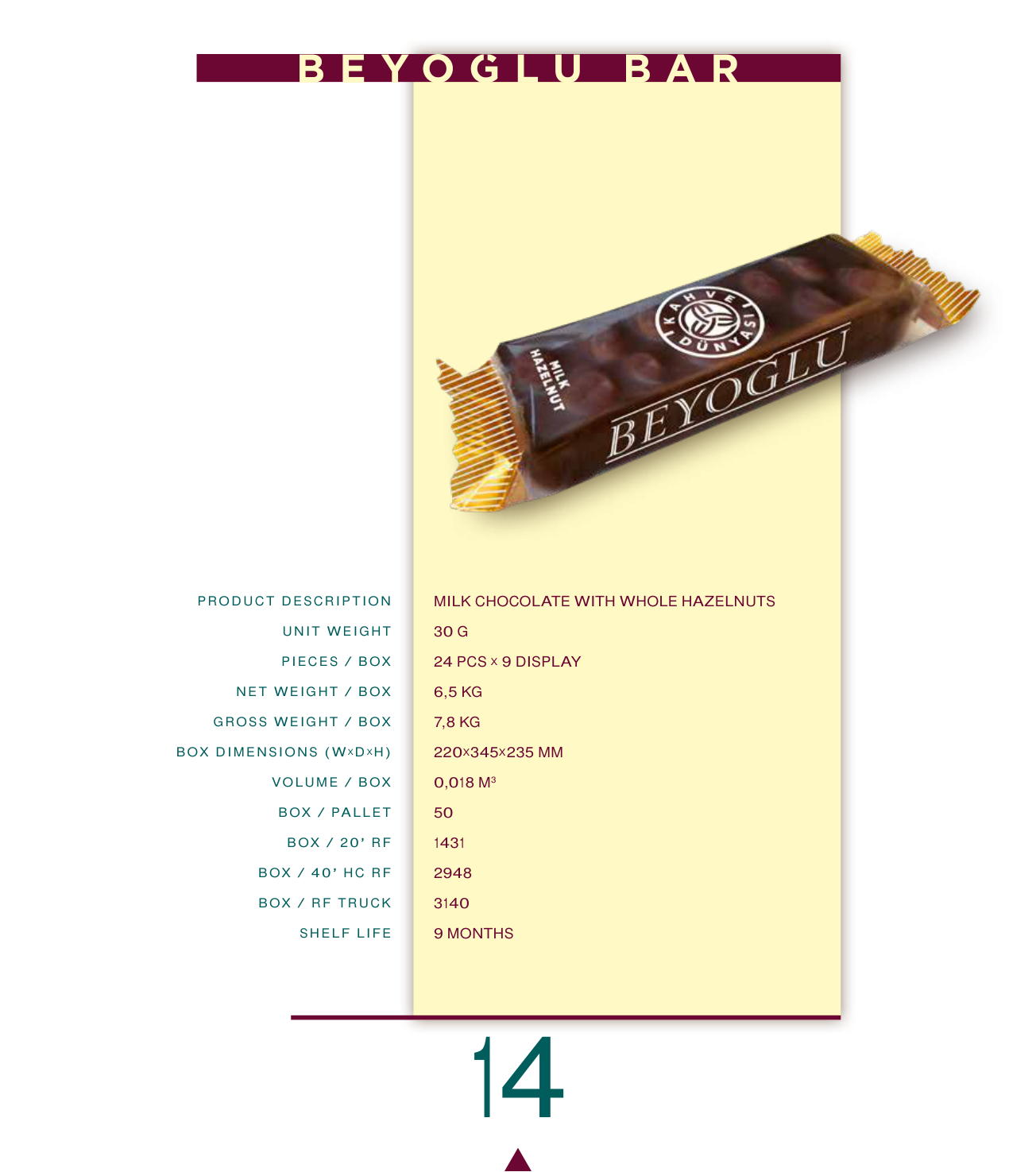 Milk Chocolate with Whole Hazelnuts 30 G