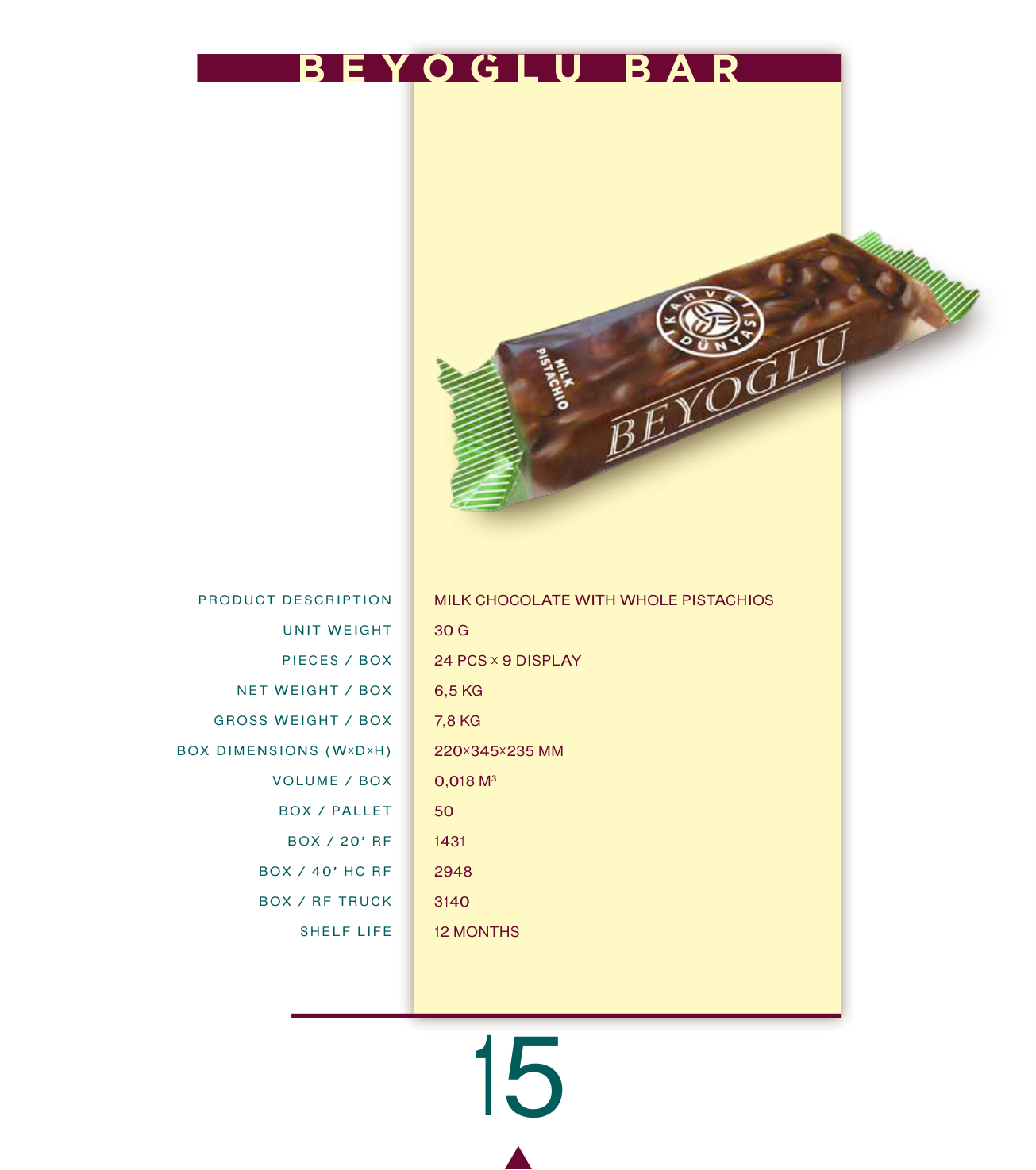 Milk Chocolate with Whole Pistachios 30 G